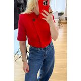 Modaonna Kırmızı Crop Blazer Ceket - S
