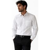 Modaplaza Erkek Çizgili Uzun Kol Klasik Gömlek 186 - 3XL - Beyaz
