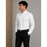 Modaplaza Erkek Fitilli Uzun Kol Slimfit Gömlek - Beyaz