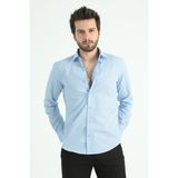 Modaplaza Erkek U.kol Slimfit Gömlek 1064 - 2XL - Mavi
