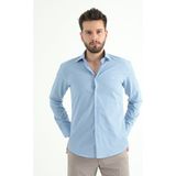 Modaplaza Erkek U.kol Slimfit Gömlek 1064 - 2XL - Orta Mavi