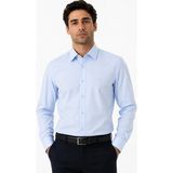 Modaplaza Erkek Uzun Kol Armürlü Slimfit Gömlek - XL - Mavi