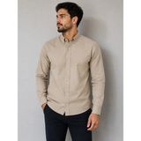 Modaplaza Erkek Uzun Kol Oxford Regular Gömlek - 2XL - Bej