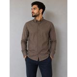Modaplaza Erkek Uzun Kol Oxford Regular Gömlek - 2XL - Kahve