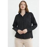 Modaplaza Kadın Cebi Inci Nakışlı Uzun Kol Gömlek 71761 - Siyah