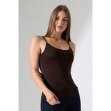 Modaplaza Kadın Ip Askılı Mikro Kumaş Atlet 22001 - Kahve