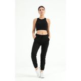 Modaplaza Kadın Paçası Zımbalı Eşofman Alt 3004 - XL - Siyah