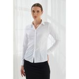 ModaPlaza Kadın Slim Fit Düz Beyaz Gömlek