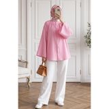 MODAQU İspanyol Kol Düğmeli Tunik - Pembe