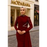 Modarana Berry Taşlı Tesettür Abiye