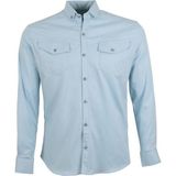Modarar Erkek Gömlek Çift Cepli Pamuklu Armür Kumaş RAR01427 - XL - Buz Mavisi