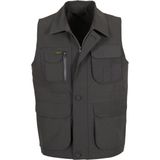 Modarar Erkek Keten Yelek Gri Renkli Normal Kesim Basic Stil Cepli RAR00879 Avcı Yeleği - 4XL