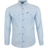 Modarar Erkek Spor Gömlek Çift Cepli Dar Kesim RAR01412 - 2XL - Buz Mavisi