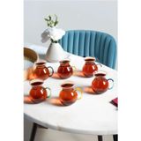 Modares Store Mutfaksultani 6'Lı Keyfi Ala Borosilikat Cam Kulplu Çay Bardağı 180Ml Bardak