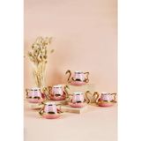 Modares Store Mutfaksultani Swan Kuğu 6 Kişilik Porselen Kahve Fincan Takımı 80 Ml Pembe