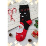 Modares Store Unisex Yılbaşı Çorap Noel Baba Pamuklu - Kırmızı - Siyah
