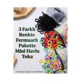 ModaRESSO 3 Farklı Renk Mini Havlu Çantalı Lastik Toka Toplam 24 Adet Çap 2 Cm (8'er Adet - Toplam Adetler Her Renk Tek Pakette)
