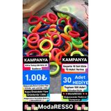 ModaRESSO Çantalı MİNİ 7 Adet Lastik Toka Seti - KIZ ÇOCUK Yumuşak Havlu 2CM(Toplam Adet Tek Pakettedir)