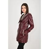 Modarz Kadın Deri Mont 07UZN - Bordo - 7XL