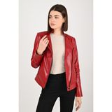 Modarz Kadın Deri Mont 409MDRZ - Kırmızı - Kırmızı - 2XL