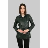 Modarz Kadın Deri Mont 920UZN - Yeşil - 6XL