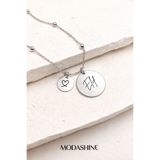 ModaShineShop Elif İsimli Kadın Kolye 45 cm Gümüş Renk Paslanmaz Çelik Kişiye Özel