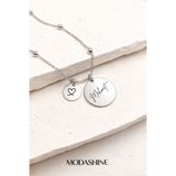 ModaShineShop Mehmet İsimli Kolye 45 cm Gümüş Renk Paslanmaz Çelik Kişiye Özel