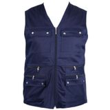 Modası Çok Cepli Avcı Erkek Yelek Altın lacivert