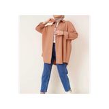 modasindoma Kadın Oversize Gömlek Taba