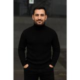 ModaSize Erkek Fitilli Triko Kazak 3lü Set Beyaz Bordo Siyah Regular Balıkcı Yaka Tam Boğazlı Triko Seti Modeli Kazak - Beyaz - Siyah - Bordo