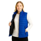 ModaSize(11271) Şişme Fermuarlı Yelek Su Itici Kapitone Astarlı Kumaş Cepli Hafif Kışlık Spor Rahat Kalıp - Saks Mavisi-2XL-