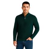 ModaSize(11564) Erkek Yarım Fermuarlı Triko Kazak – Selanik Örgü, Dik Yaka, Pamuklu Dokuma, Regular Fit Uzun Kollu Kışlık Model - Haki-S-
