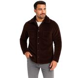ModaSize(11669) Erkek Pelüş Polar Hırka Gömlek – Yakalı, Ilik Düğmeli, Göğüs Cepli, Yumuşak Dokulu Kışlık Regular Fit Rahat Günlük Model - Kahverengi-S-