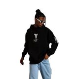 ModaSize(19653) Unisex Sırt Baskılı Kapüşonlu Üç Iplik Oversize Sweatshirt - Siyah-M-