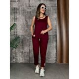 ModaSize(25788) Kadın Askılı Yuvarlak Yaka Viskon Iki Iplik Bluz ve Eşofman Altı Ikili Takım-2XL-3XL