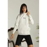 ModaSize(2760)24 Sırt Baskılı Ovresize Üç Iplik Kapüşonlu Sweatshirt - Beyaz-S-