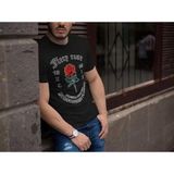 ModaSize(430) Erkek Bisiklet Yaka Baskılı Oversize T-Shirt - Siyah-M-