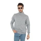 ModaSize(4545) Erkek Yarım Boğaz Triko Kazak Yumuşak Dokulu Pamuklu Ince Dokuma, Uzun Kollu Rahat Regular Kalıp - Gri-M-