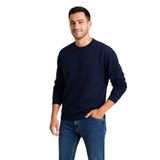 ModaSize(6335) Erkek Üç Iplik Düz Bisiklet Yaka Sweatshirt - Lacivert-S-