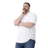 ModaSize(6700) Erkek Pike Kumaş Düğmeli Yaka Battal Büyük Beden Günlük Kısa Kol Tişört T-Shirt - Beyaz-XL-