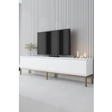 Modatte LORA GOLD METAL AYAKLI BEYAZ TV ÜNİTESİ