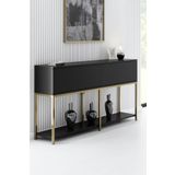 Modatte LORA GOLD METAL AYAKLI SİYAH DRESUAR
