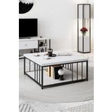 Modatte - Zenn 90X90X40 Cm Beyaz Orta Sehpa - 3.6 Cm Kalınlıkta Üst Tabla - Tymd169