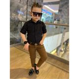 Modavals Erkek Çocuk 3 Parça Gabardin Pantolon & Gömlek & Kemer KOMBİN-745236981 - Krem - 9 - 10 Yaş