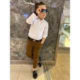 Modavals Erkek Çocuk 3 Parça Gabardin Pantolon & Gömlek & Kemer KOMBİN-745236982 - Taba - 4 - 5 Yaş