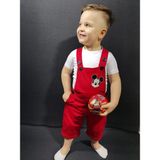 MODAVALS GABARDİN KARDEŞ KOMBİN MICKEY TULUM & TSHIRT KOMBİN - KIRMIZI