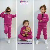 Modavals Kız Çocuk & Erkek Çocuk Alo Baskılı Traşlı Pofidik Polar Takım - 4 - 5 Yaş - Pembe