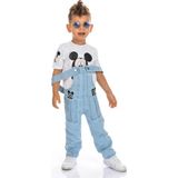 Modavals Mınnıe & Mıckey Tulum Kardeş Kombin Mıckey Bahçıvan Tulum & Tshirt - Mavi - 2 - 3 Yaş