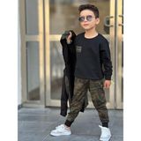 Modavals Rüzgarlıklı Kamuflaj Kumaş Kız Çocuk & Erkek Çocuk Alt Üst Takım - Renkli - 6 - 7 Yaş