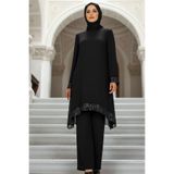 Modaviki Umay Şifon Tunik Pantolon Takım Siyah ELB68